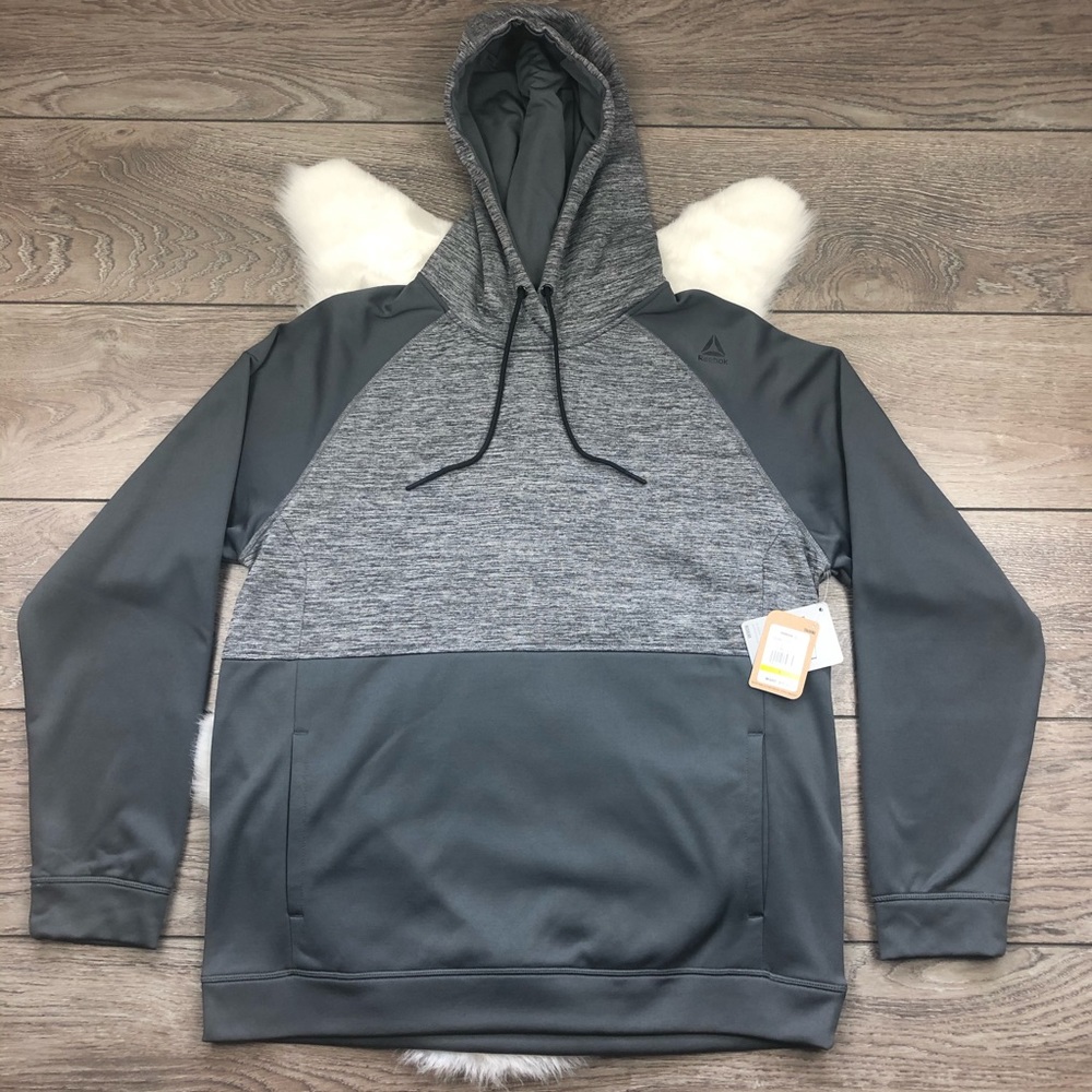 Reebok Men’s Grey Hoodie Sweatshirt